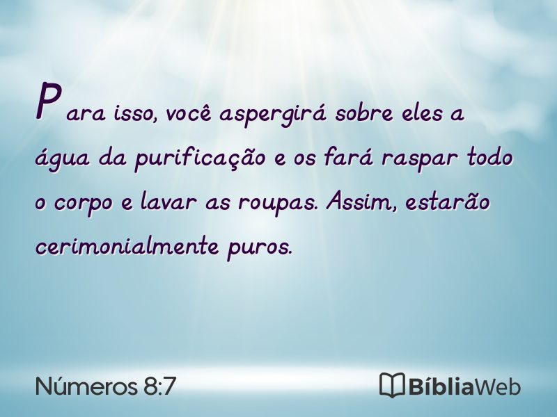 Números 8:7 em imagem para compartilhar