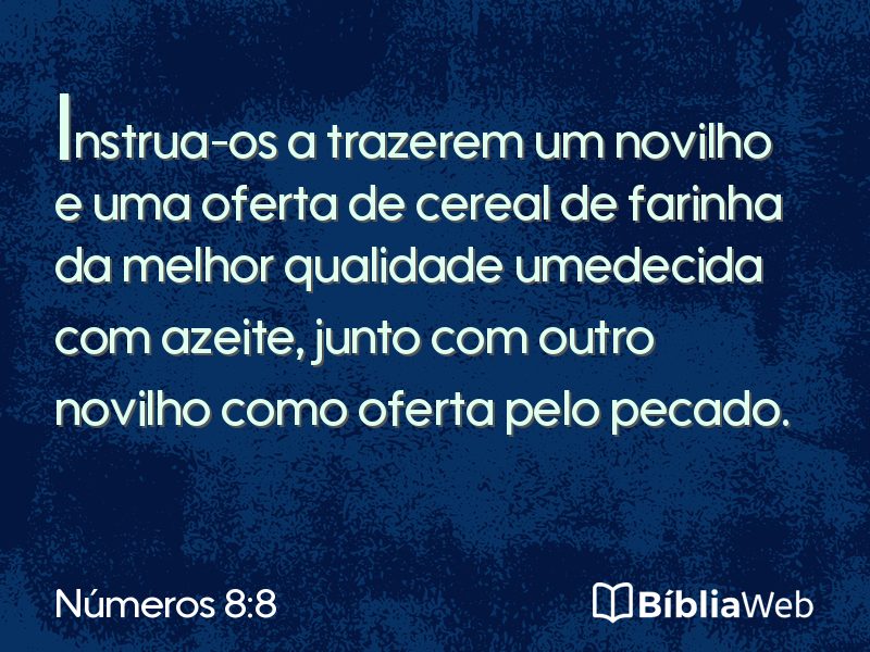 Números 8:8 em imagem para compartilhar