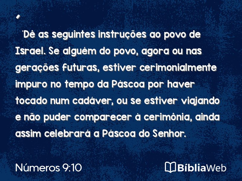 Números 9:10 em imagem para compartilhar