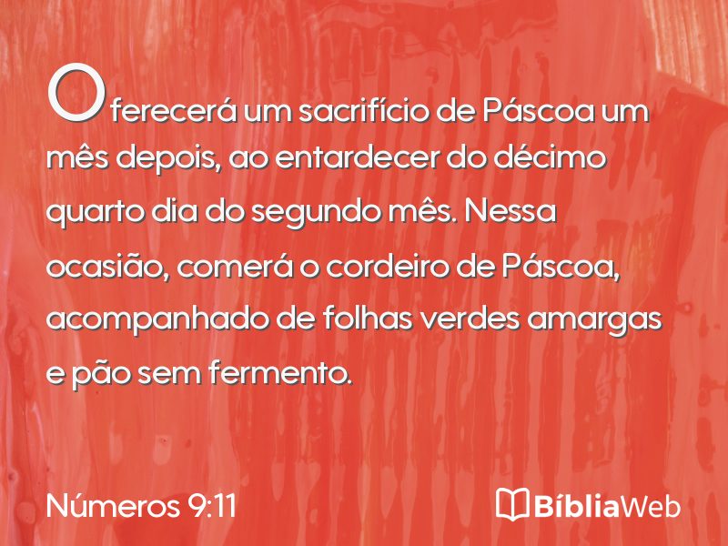 Números 9:11 em imagem para compartilhar