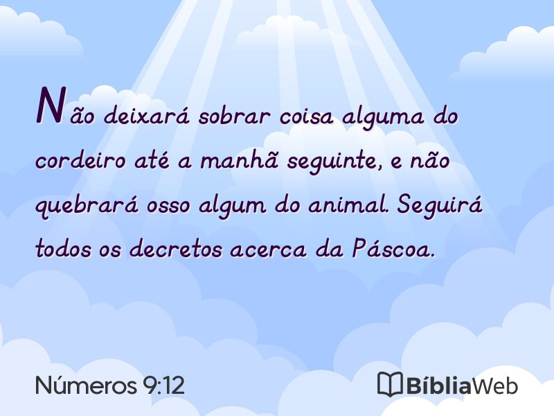 Números 9:12 em imagem para compartilhar