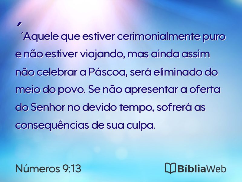 Números 9:13 em imagem para compartilhar