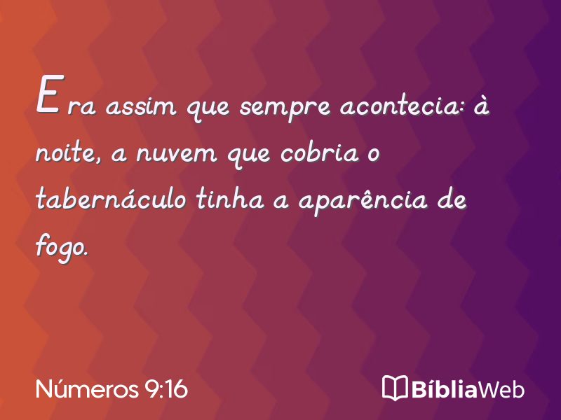 Números 9:16 em imagem para compartilhar