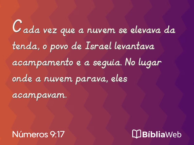 Números 9:17 em imagem para compartilhar