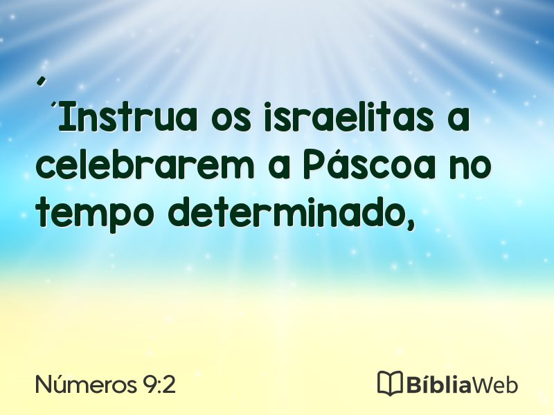 Números 9:2 em imagem para compartilhar