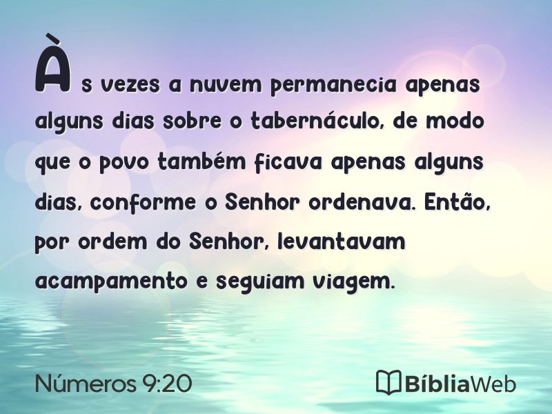 Números 9:20 em imagem para compartilhar