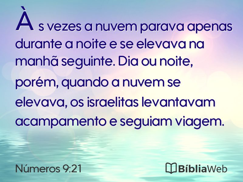 Números 9:21 em imagem para compartilhar