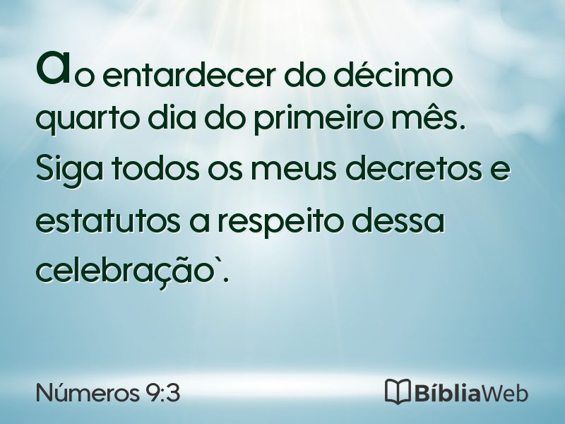 Números 9:3 em imagem para compartilhar