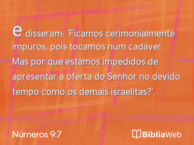 Números 9:7 em imagem para compartilhar