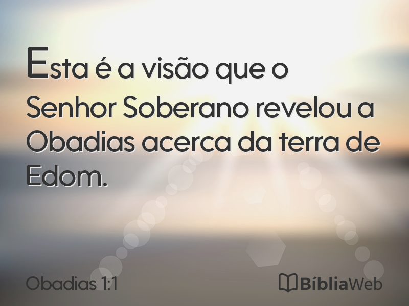 Obadias 1:1 em imagem para compartilhar