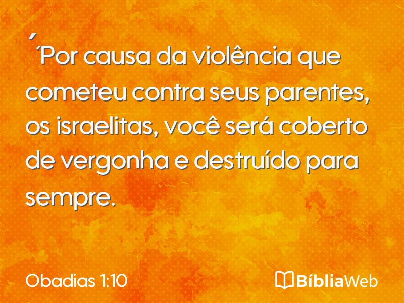 Obadias 1:10 em imagem para compartilhar