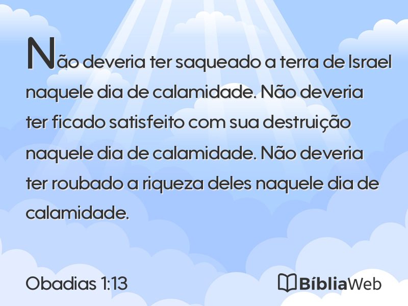 Obadias 1:13 em imagem para compartilhar
