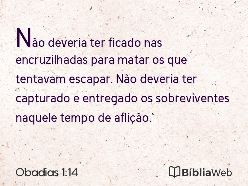 Obadias 1:14 em imagem para compartilhar