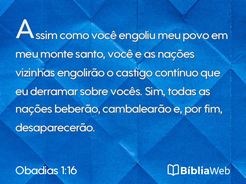 Obadias 1:16 em imagem para compartilhar