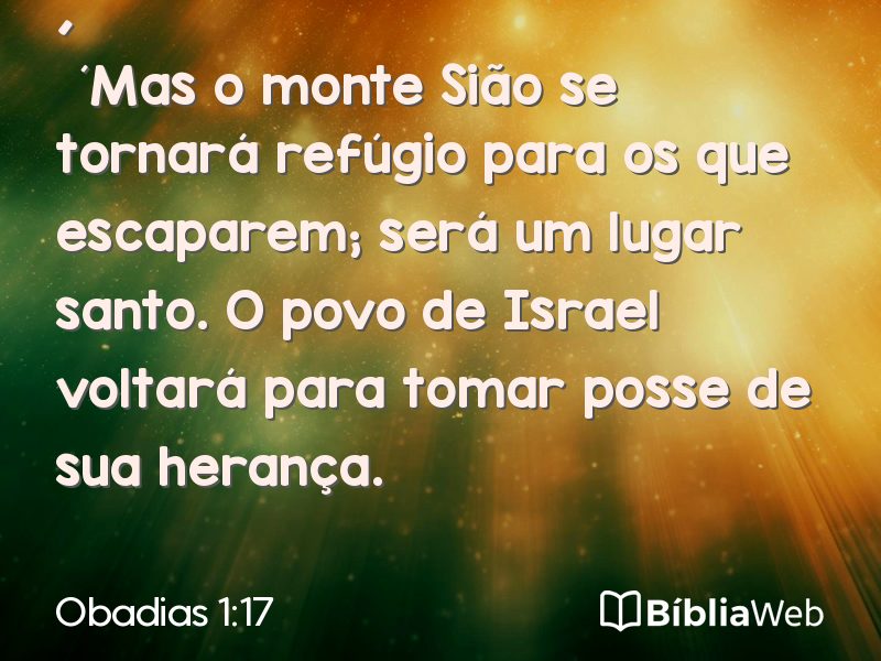 Obadias 1:17 em imagem para compartilhar