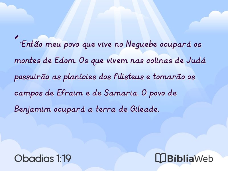 Obadias 1:19 em imagem para compartilhar