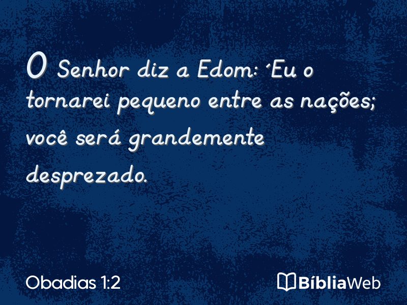 Obadias 1:2 em imagem para compartilhar