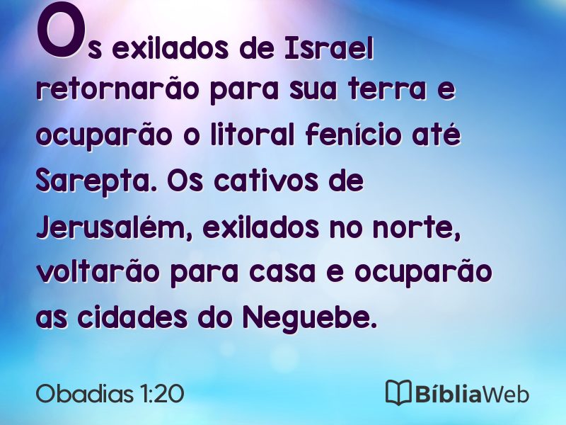 Obadias 1:20 em imagem para compartilhar