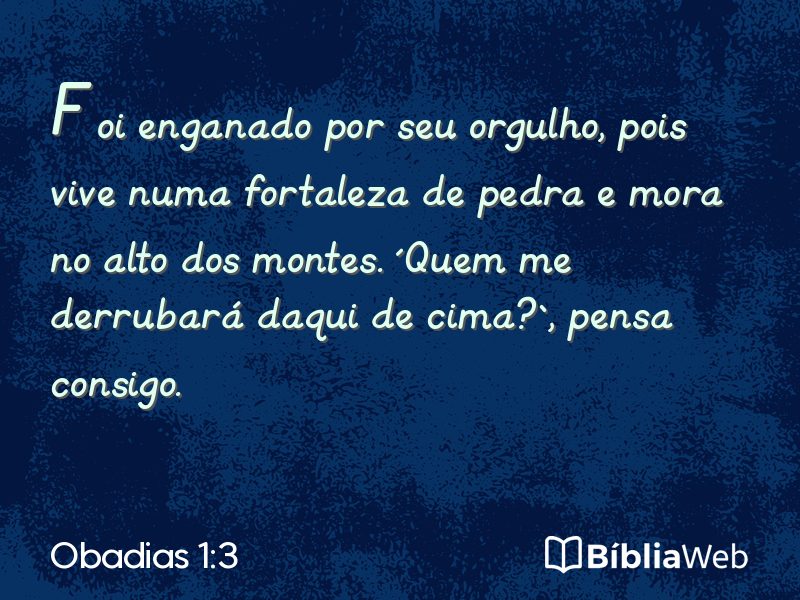 Obadias 1:3 em imagem para compartilhar