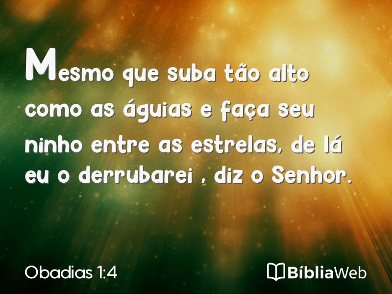 Obadias 1:4 em imagem para compartilhar