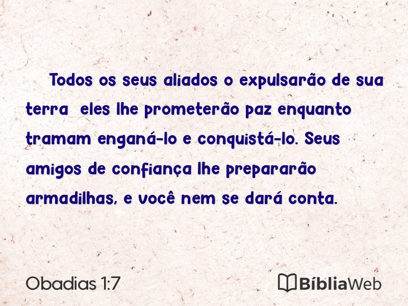 Obadias 1:7 em imagem para compartilhar