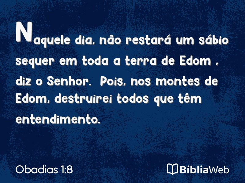 Obadias 1:8 em imagem para compartilhar