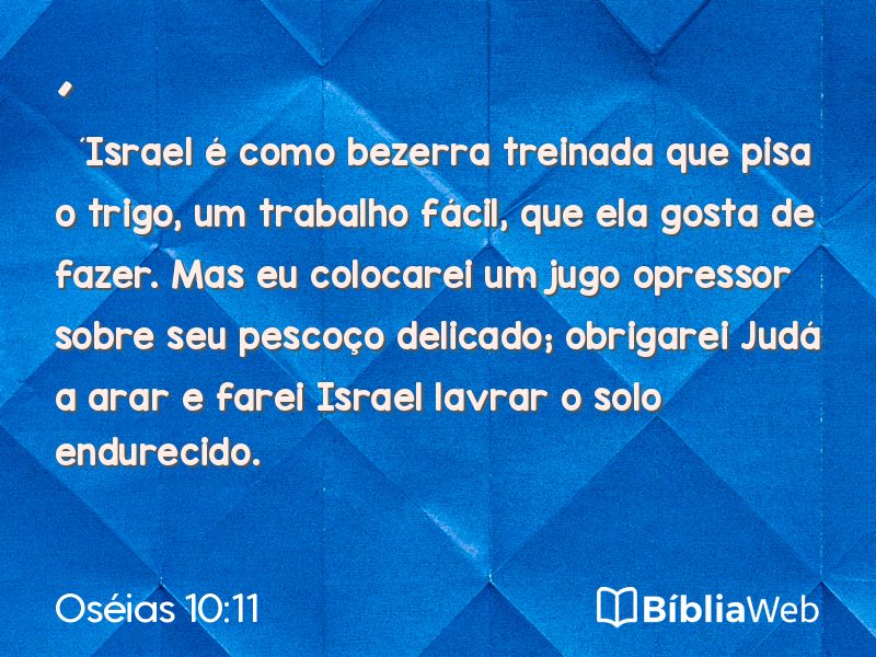 Oséias 10:11 em imagem para compartilhar