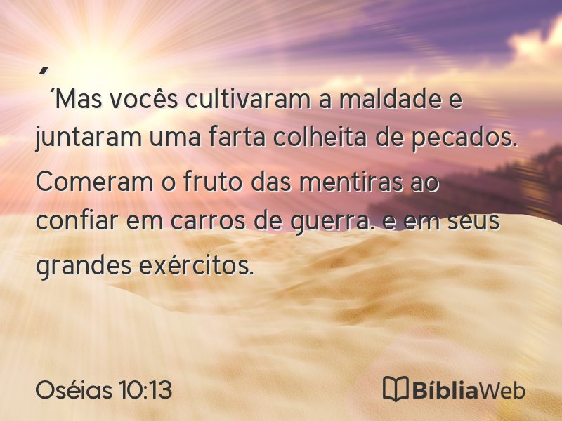 Oséias 10:13 em imagem para compartilhar