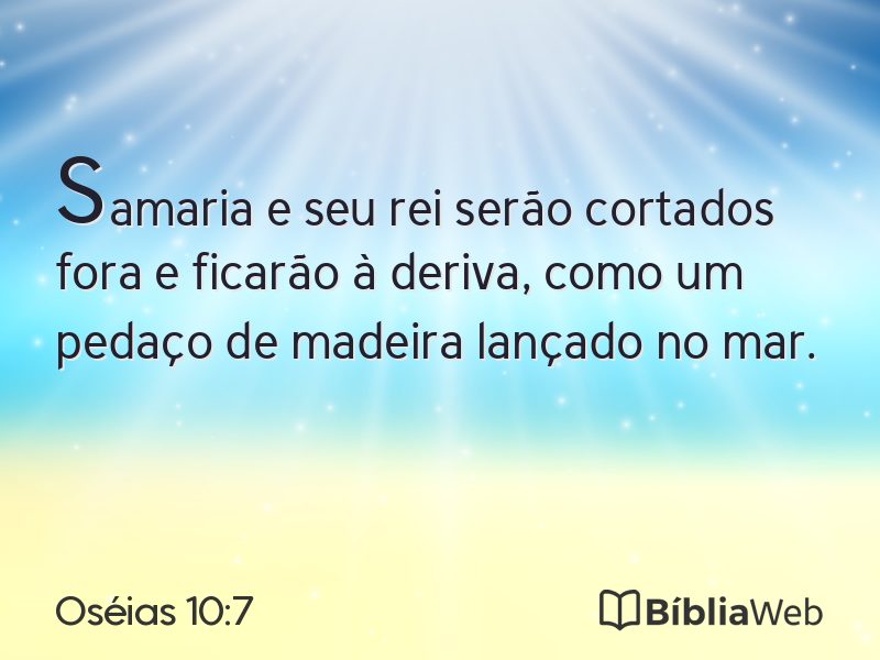 Oséias 10:7 em imagem para compartilhar