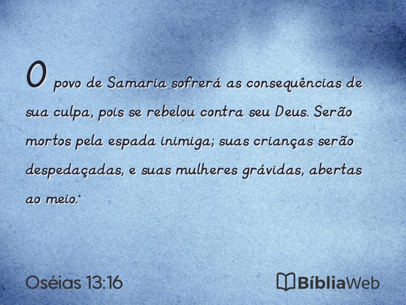 Oséias 13:16 em imagem para compartilhar