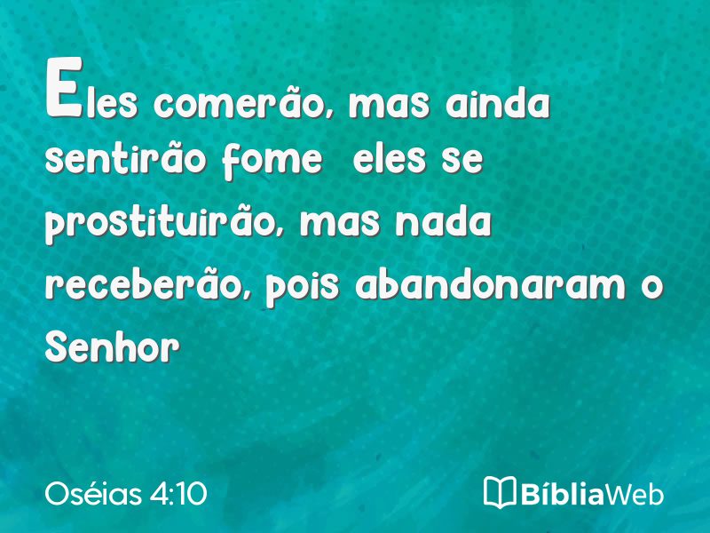 Oséias 4:10 em imagem para compartilhar