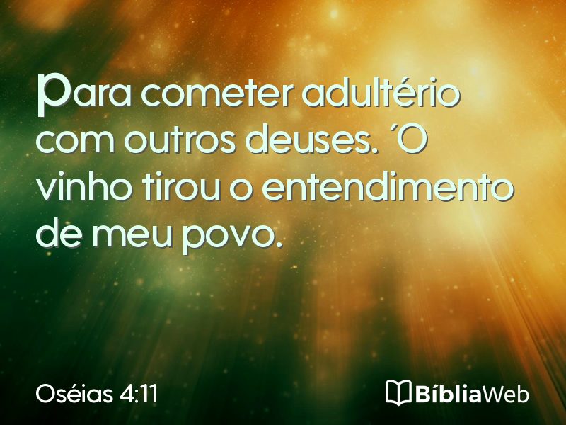 Oséias 4:11 em imagem para compartilhar