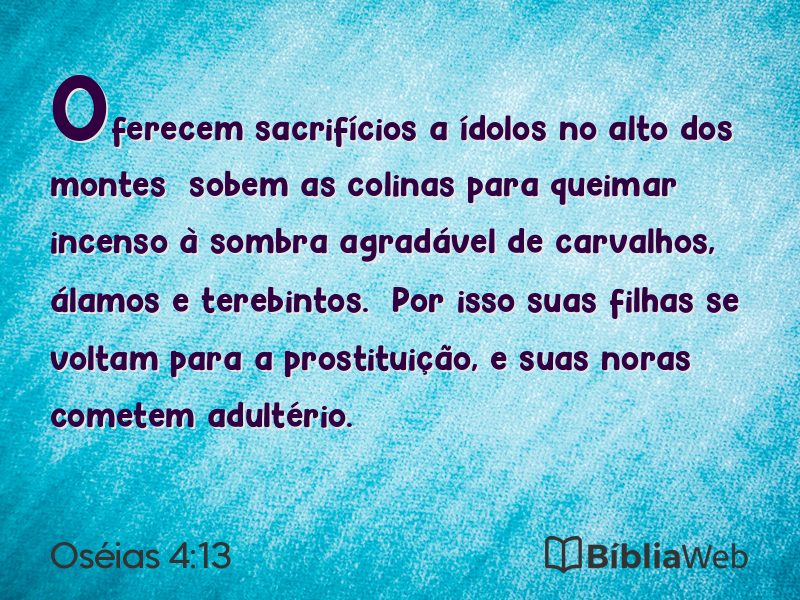 Oséias 4:13 em imagem para compartilhar