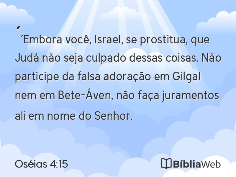 Oséias 4:15 em imagem para compartilhar