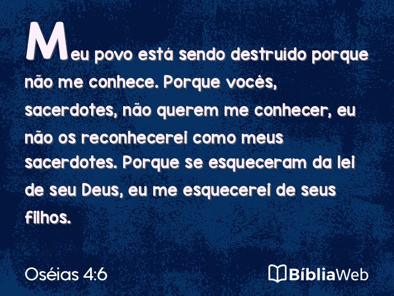 Oséias 4:6 em imagem para compartilhar
