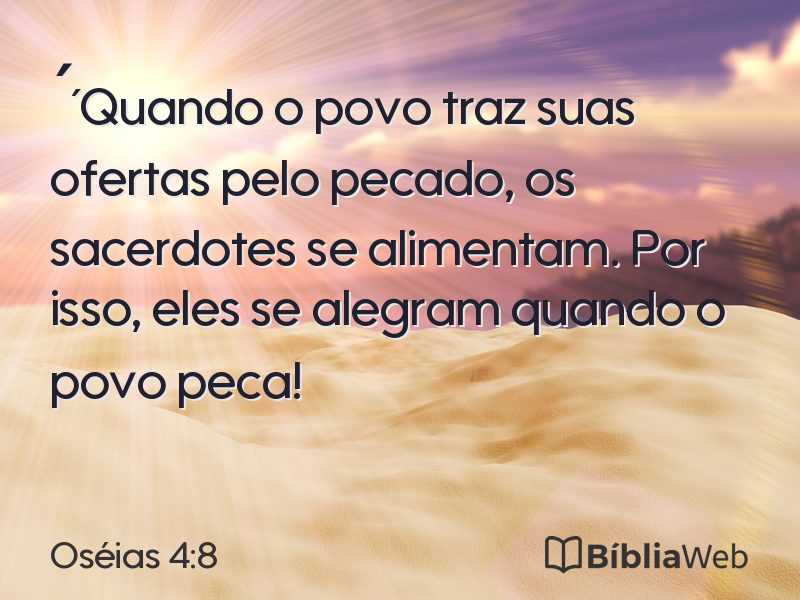 Oséias 4:8 em imagem para compartilhar