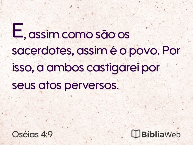 Oséias 4:9 em imagem para compartilhar
