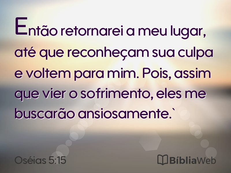 Oséias 5:15 em imagem para compartilhar