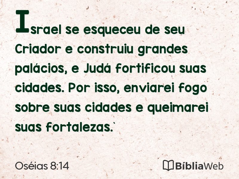 Oséias 8:14 em imagem para compartilhar