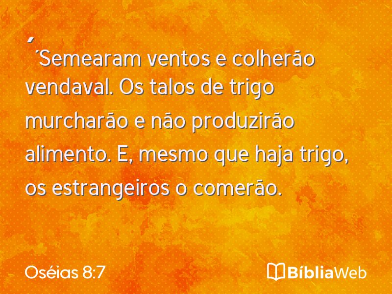 Oséias 8:7 em imagem para compartilhar