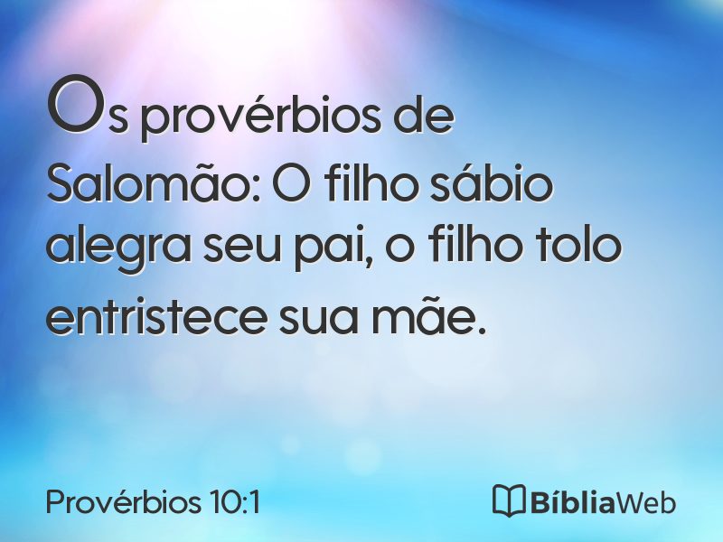 Provérbios 10:1 em imagem para compartilhar