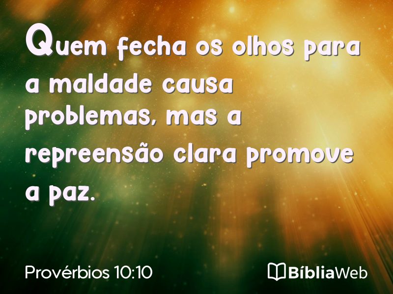 Provérbios 10:10 em imagem para compartilhar