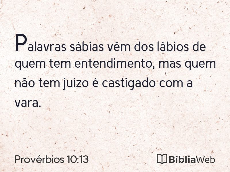 Provérbios 10:13 em imagem para compartilhar