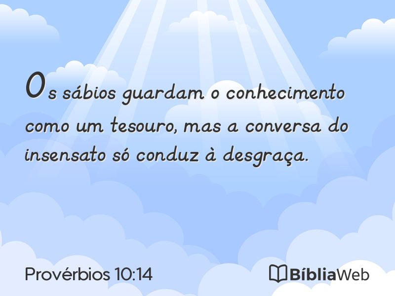 Provérbios 10:14 em imagem para compartilhar