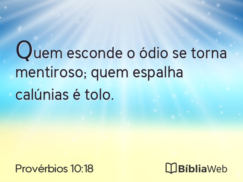 Provérbios 10:18 em imagem para compartilhar