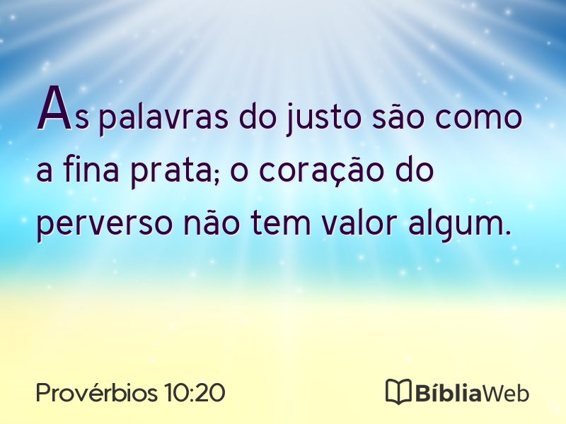 Provérbios 10:20 em imagem para compartilhar