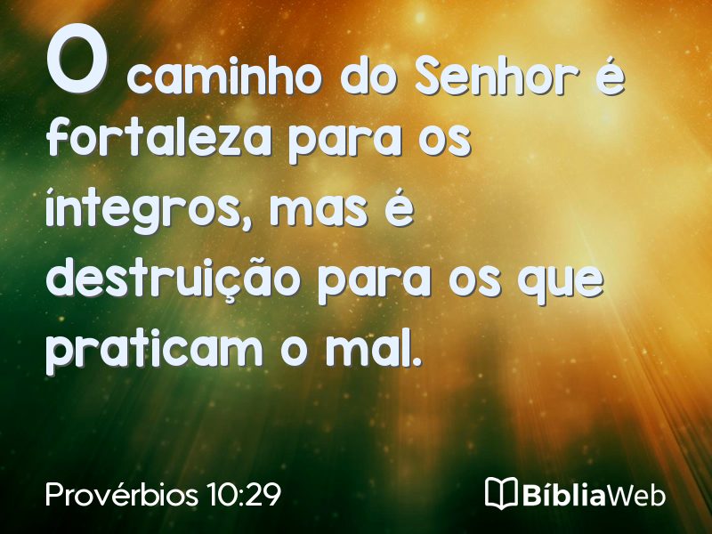 Provérbios 10:29 em imagem para compartilhar