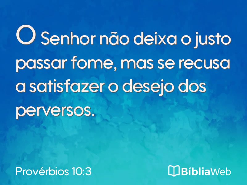 Provérbios 10:3 em imagem para compartilhar