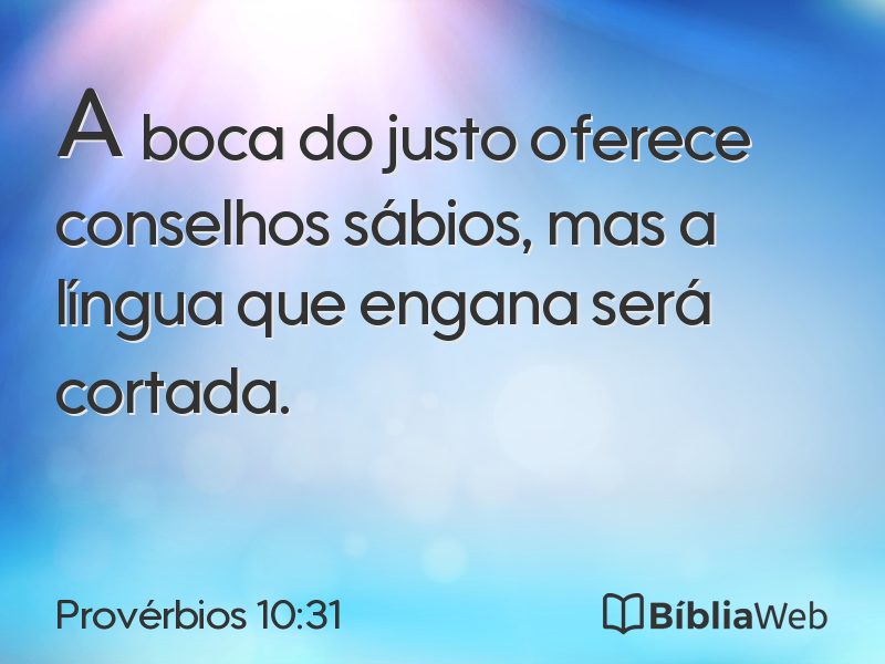 Provérbios 10:31 em imagem para compartilhar