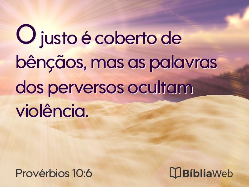 Provérbios 10:6 em imagem para compartilhar